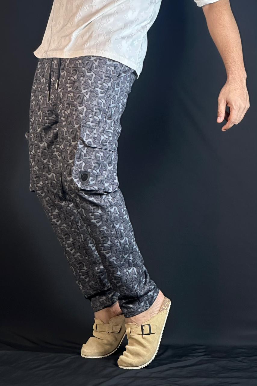 অ্যাশ কালার চায়না কার্গো জগার্স-ABE